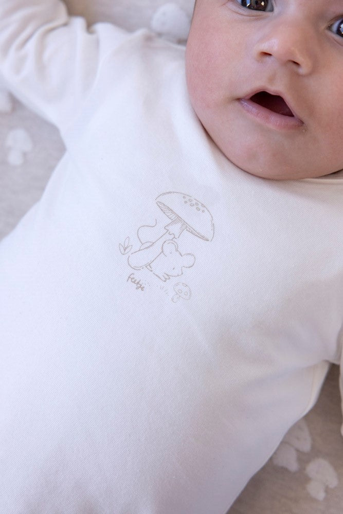 Unisexs Longsleeve - Dear Autumn van Feetje in de kleur Off White in maat 62.