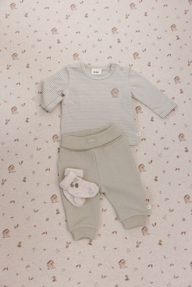 Unisexs Longsleeve streep - Fall Favorites van Feetje in de kleur Groen in maat 62.