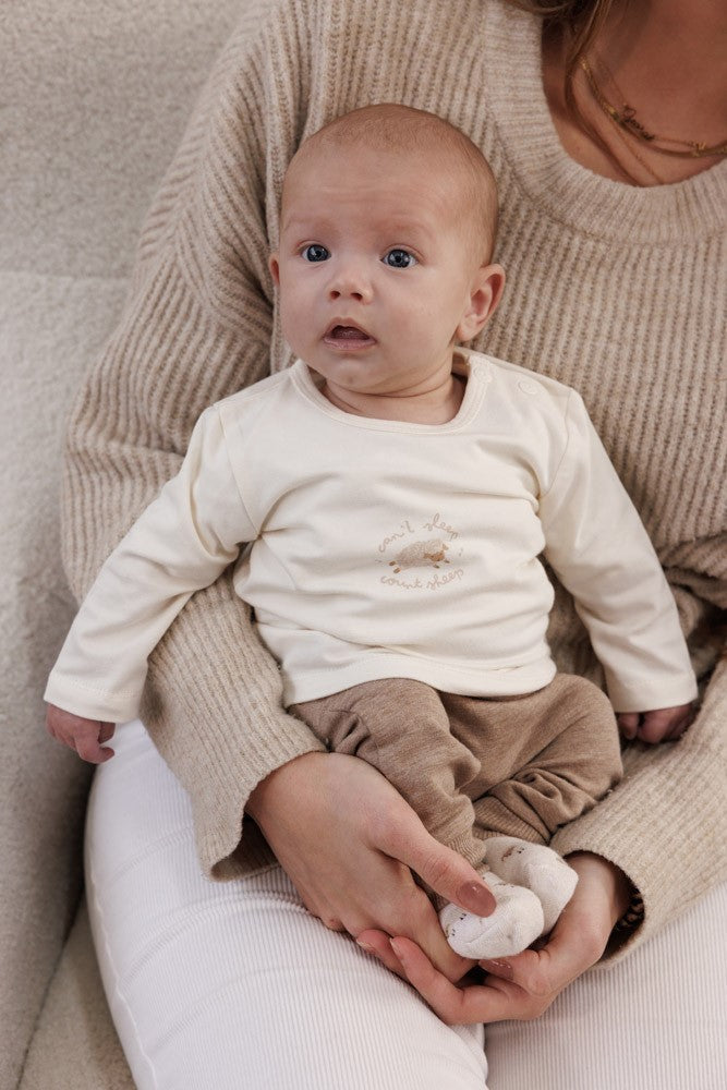 Unisexs Longsleeve - Sleepy Sheepy van Feetje in de kleur Off White in maat 62.