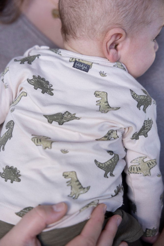 Jongens Longsleeve AOP - Rawrsome van Feetje in de kleur Off White in maat 86.