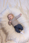 Jongens Longsleeve rib met streep - Narwal van Feetje in de kleur Bruin in maat 86.