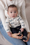 Jongens Longsleeve AOP - Let's Go! van Feetje in de kleur Off White in maat 86.