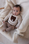 Jongens Sweater - Wild World van Feetje in de kleur Bruin in maat 86.