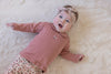 Meisjes Longsleeve pointelle rib - Woodland Bloom van Feetje in de kleur Roze in maat 86.