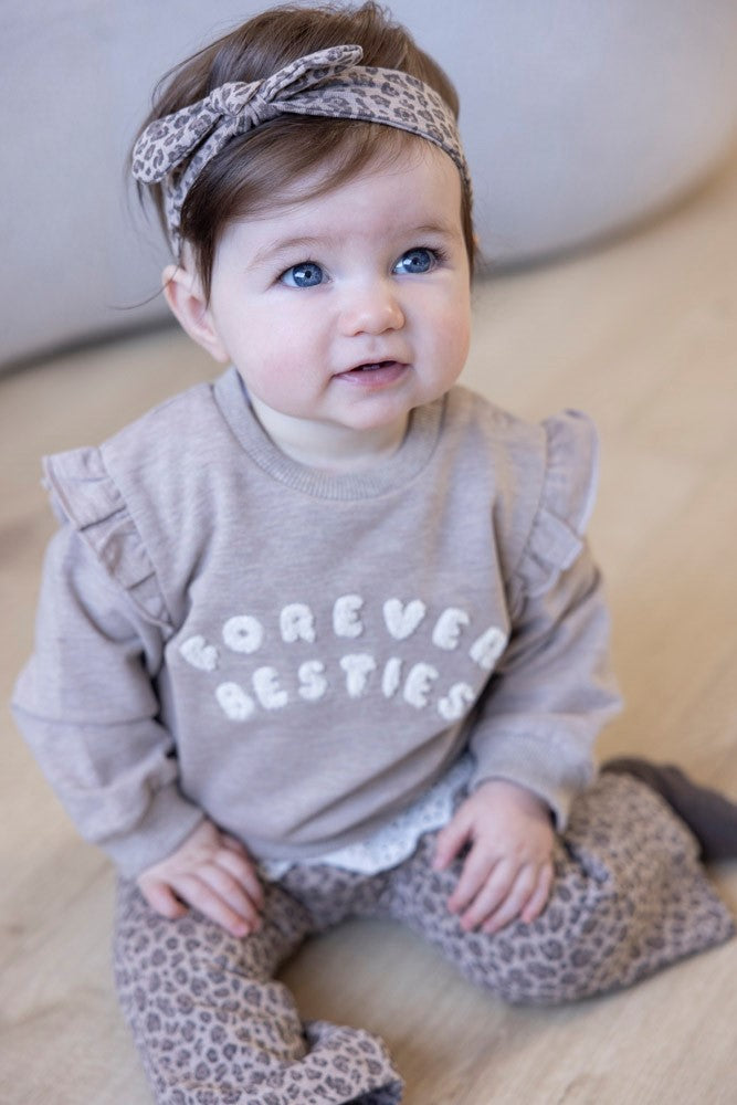 Meisjes Sweater - Better Together van Feetje in de kleur Bruin in maat 86.
