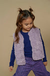 Meisjes Omkeerbaar teddy gilet - Wild Soul van Jubel in de kleur l.Lila in maat 128.