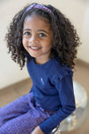 Meisjes Longsleeve rib - Wild Soul van Jubel in de kleur Indigo in maat 128.