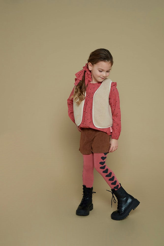 Meisjes Teddy gilet - Queen Of Hearts van Jubel in de kleur Offwhite in maat 128.