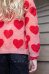 Meisjes Vest gebreid AOP - Queen Of Hearts van Jubel in de kleur l.Roze in maat 128.