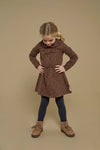 Meisjes Jurk AOP - Queen Of Hearts van Jubel in de kleur Bruin in maat 128.