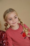 Meisjes Sweater - Queen Of Hearts van Jubel in de kleur Roze in maat 128.