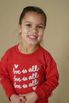 Meisjes Sweater - Queen Of Hearts van Jubel in de kleur Rood in maat 128.