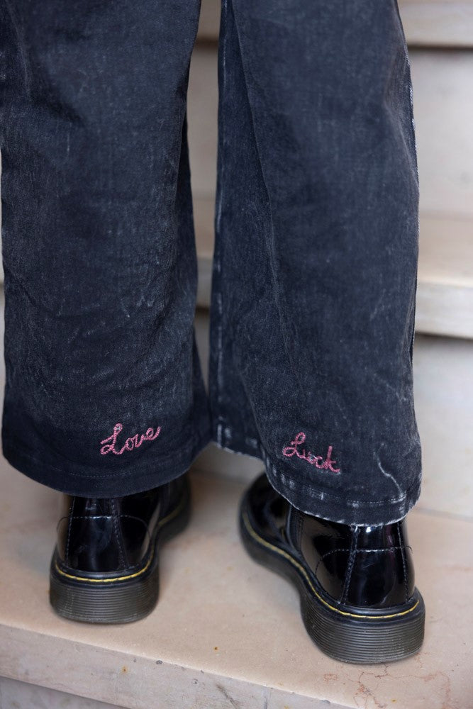 Meisjes Culotte denim look - Queen Of Hearts van Jubel in de kleur Antraciet in maat 128.