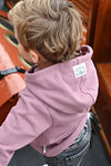 Jongens Hoody - Rock the Earth van Sturdy in de kleur Mauve in maat 128.