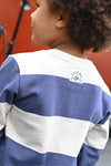 Jongens Sweater streep - Rock the Earth van Sturdy in de kleur Blauw in maat 128.