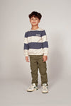 Jongens Sweater streep - Rock the Earth van Sturdy in de kleur Blauw in maat 128.