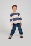 Jongens Sweater streep - Rock the Earth van Sturdy in de kleur Blauw in maat 128.