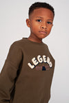 Jongens Sweater oversized - Rock the Earth van Sturdy in de kleur Army in maat 128.