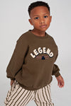 Jongens Sweater oversized - Rock the Earth van Sturdy in de kleur Army in maat 128.
