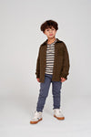 Jongens Longsleeve rib met streep - Rock the Earth van Sturdy in de kleur Offwhite in maat 128.