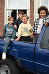 Jongens Geruite overhemd - Fix It van Sturdy in de kleur Antraciet in maat 128.