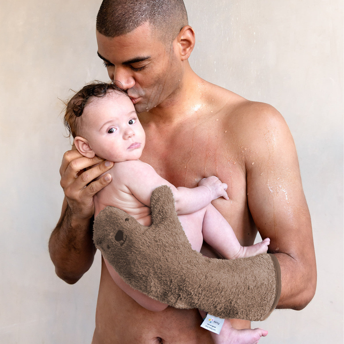 Nifty Shower Glove Verzorging Mocha