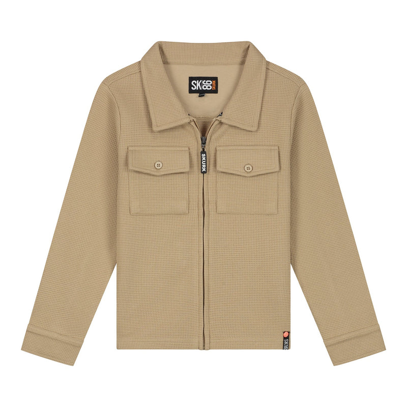 Jongens Zip overshirt Silly Sand van Skurk in de kleur Sand in maat 170.