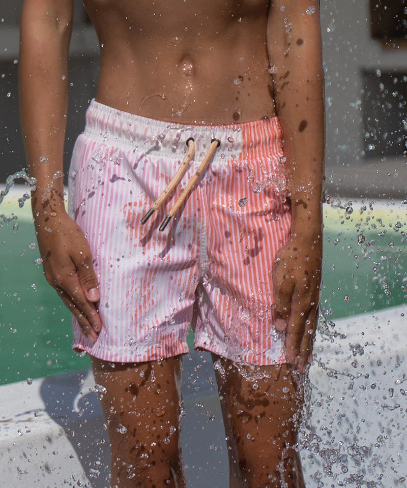 Sea'sons Swimshorts Striped Coral - White