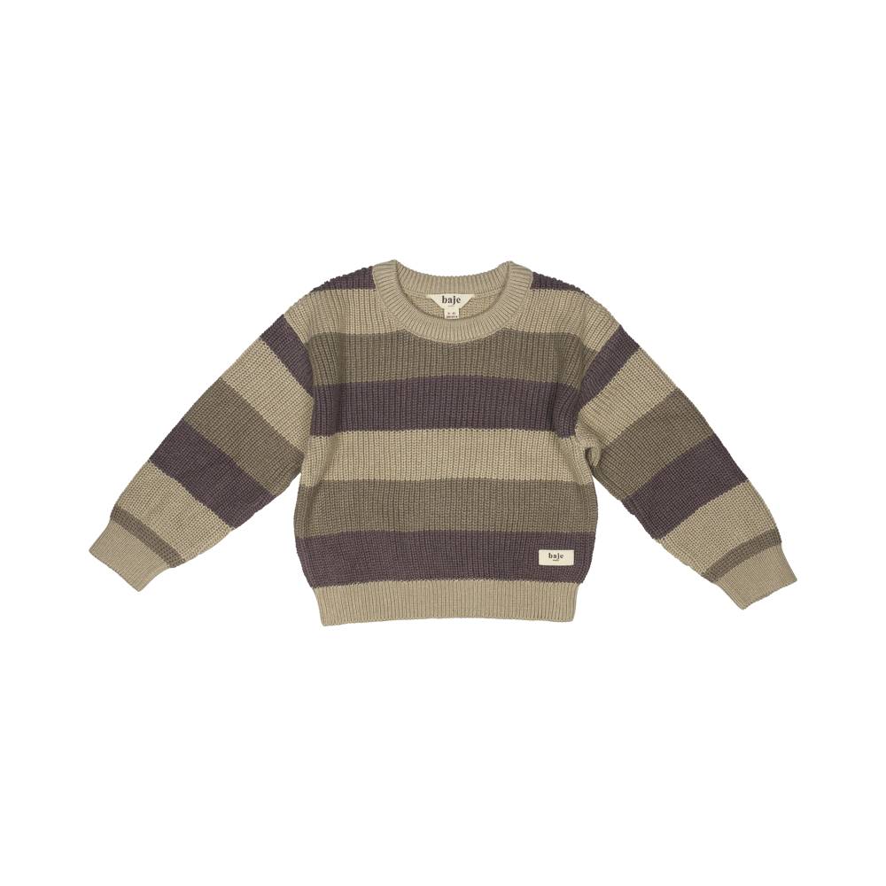 Baje Studio Surrey jacquard stripe pullover taupe multi