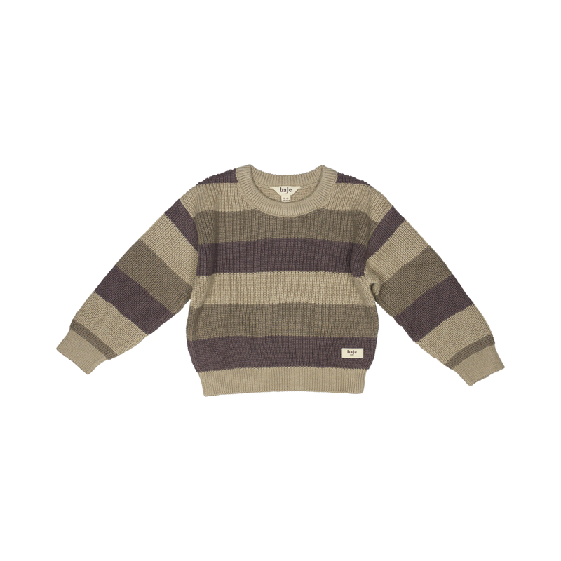 Baje Studio Surrey jacquard stripe pullover taupe multi