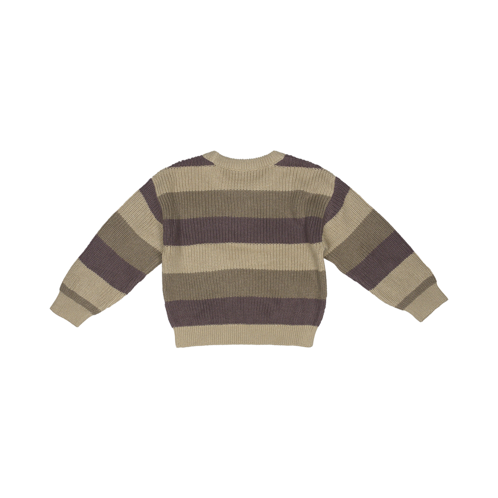 Baje Studio Surrey jacquard stripe pullover taupe multi