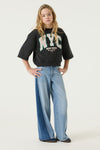 Meisjes Sweater short sleeve van Garcia in de kleur Smokey Grey in maat 164-170.
