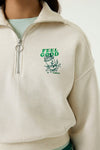 Meisjes Sweater with zipper van Garcia in de kleur Cream melee in maat 164-170.