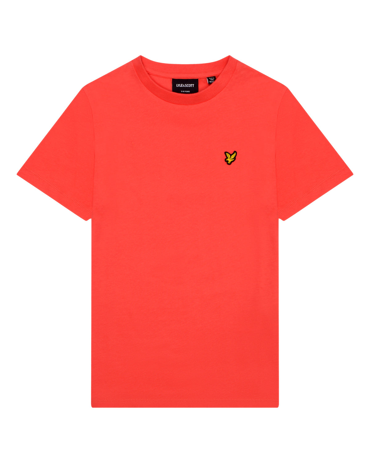 Jongens Plain T-shirt van Lyle & Scott in de kleur Radical Coral in maat 170-176.