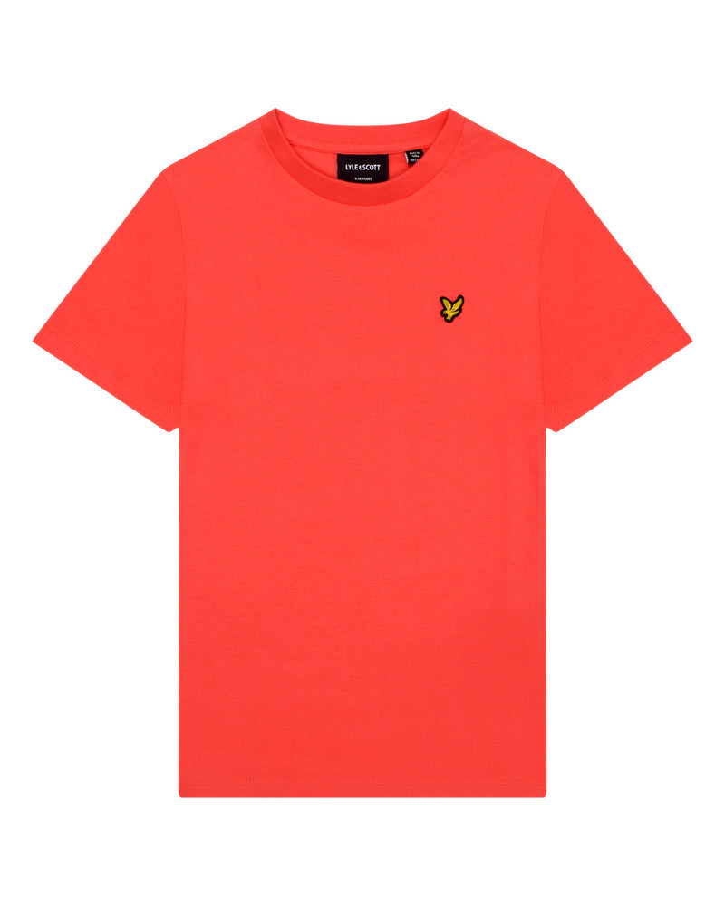 Jongens Plain T-shirt van Lyle & Scott in de kleur Radical Coral in maat 170-176.