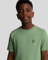 Jongens Plain T-shirt van Lyle & Scott in de kleur X576 Smoke Green in maat 170-176.
