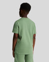 Jongens Plain T-shirt van Lyle & Scott in de kleur X576 Smoke Green in maat 170-176.