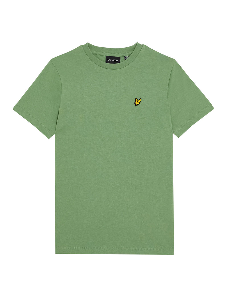 Jongens Plain T-shirt van Lyle & Scott in de kleur X576 Smoke Green in maat 170-176.