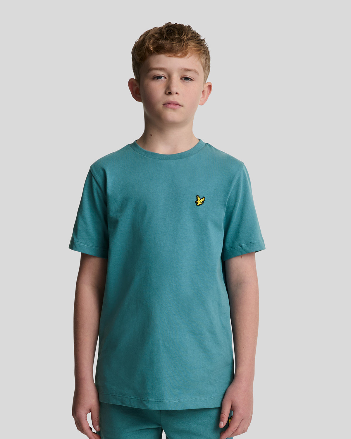 Jongens Plain T-shirt van Lyle & Scott in de kleur X579 Blue Storm in maat 170-176.