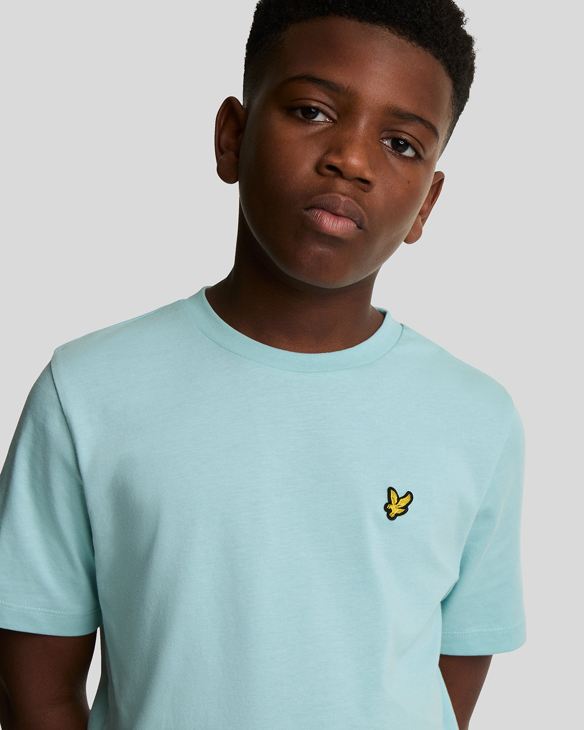 Jongens Plain T-shirt van Lyle & Scott in de kleur X580 Future Blue in maat 170-176.