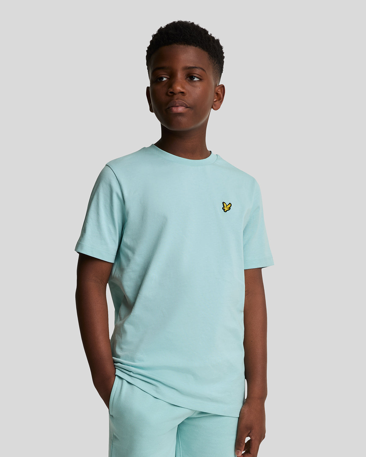 Jongens Plain T-shirt van Lyle & Scott in de kleur X580 Future Blue in maat 170-176.