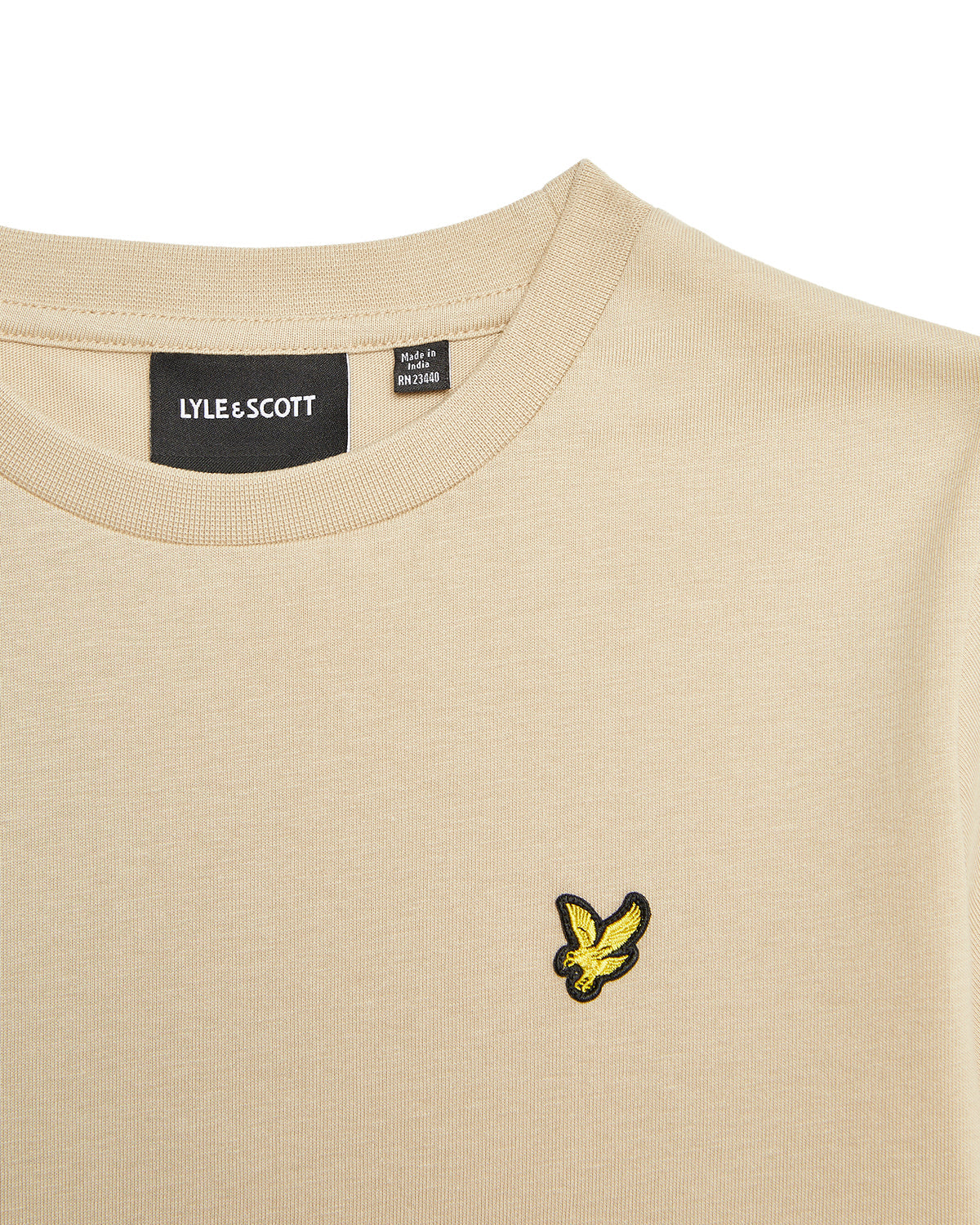 Jongens Plain T-shirt van Lyle & Scott in de kleur Z151 Stone in maat 170-176.