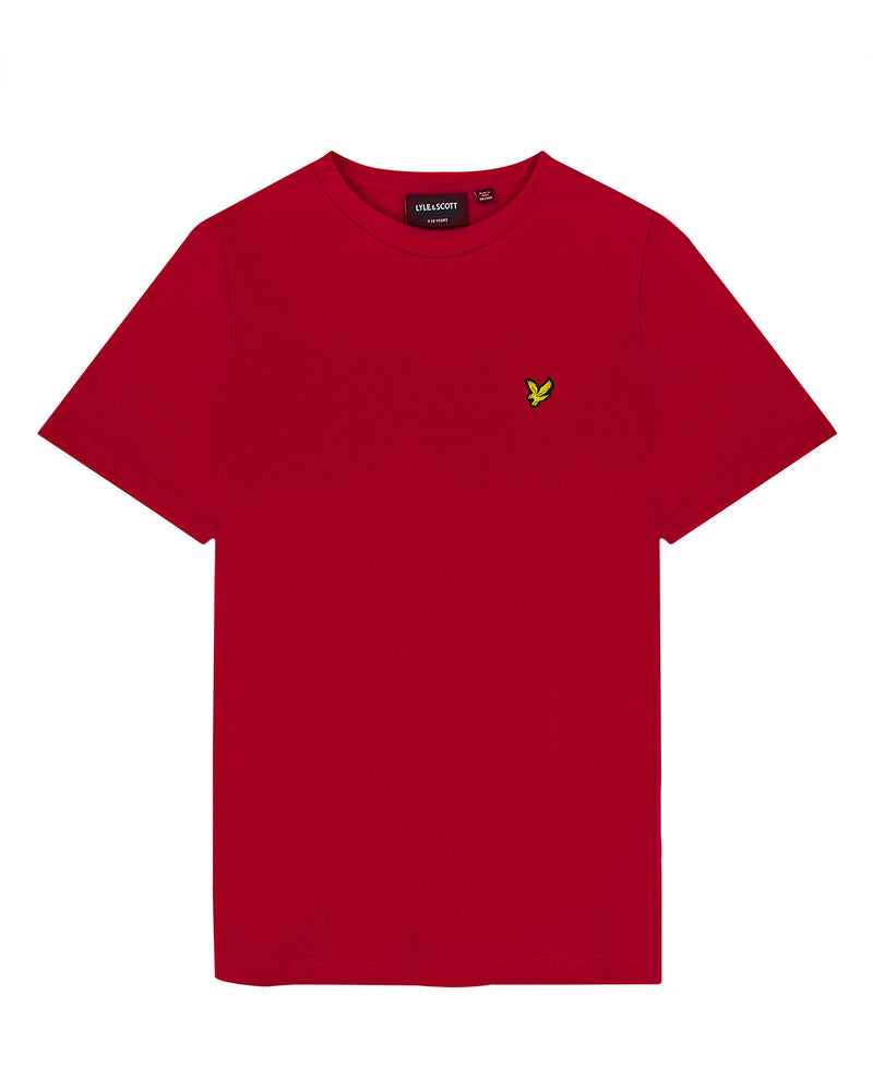 Jongens Plain T-shirt van Lyle & Scott in de kleur Z799 Gala Red in maat 170-176.