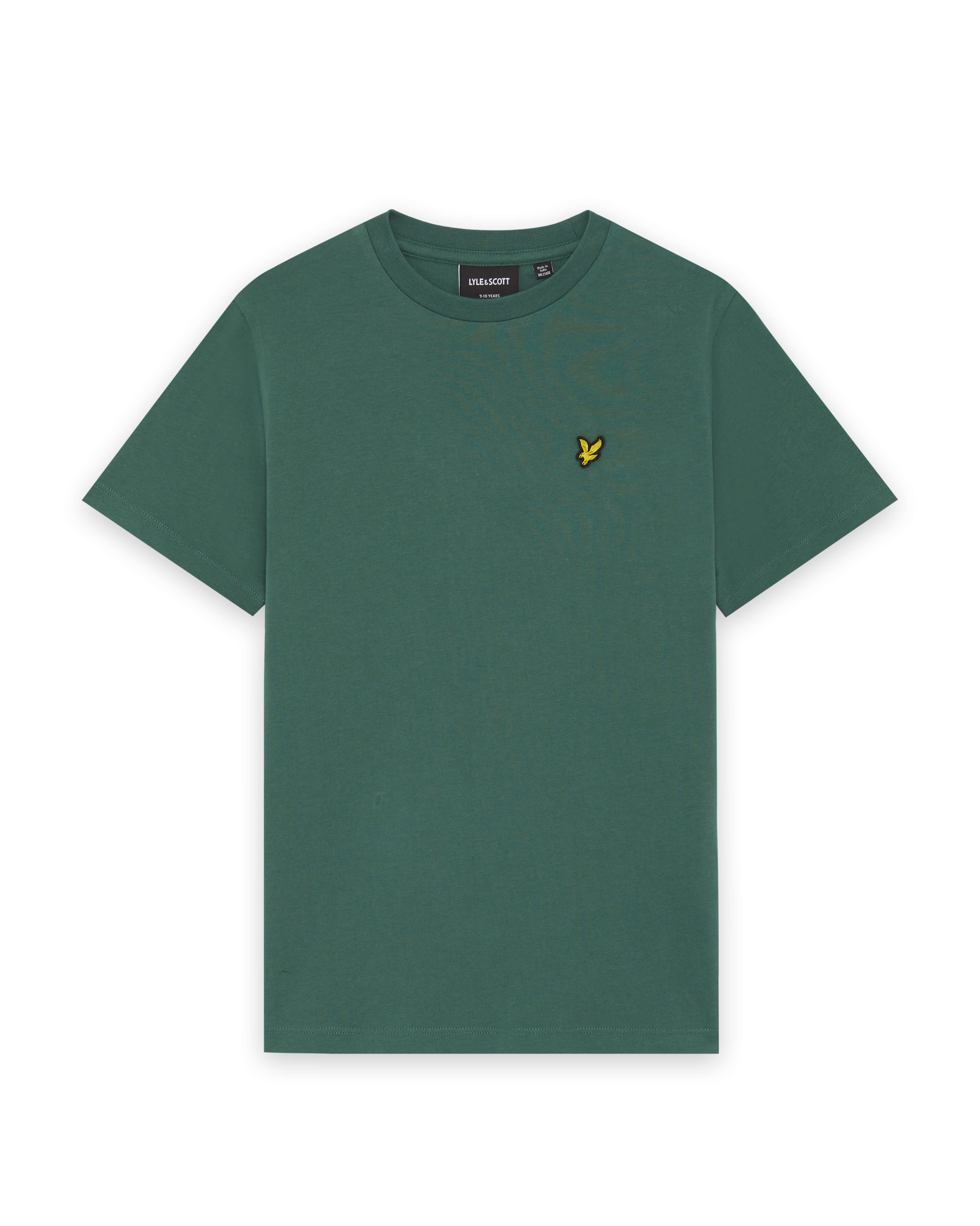 Jongens Plain T-shirt van Lyle & Scott in de kleur Everglade in maat 170-176.
