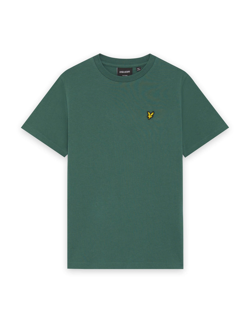 Jongens Plain T-shirt van Lyle & Scott in de kleur Everglade in maat 170-176.
