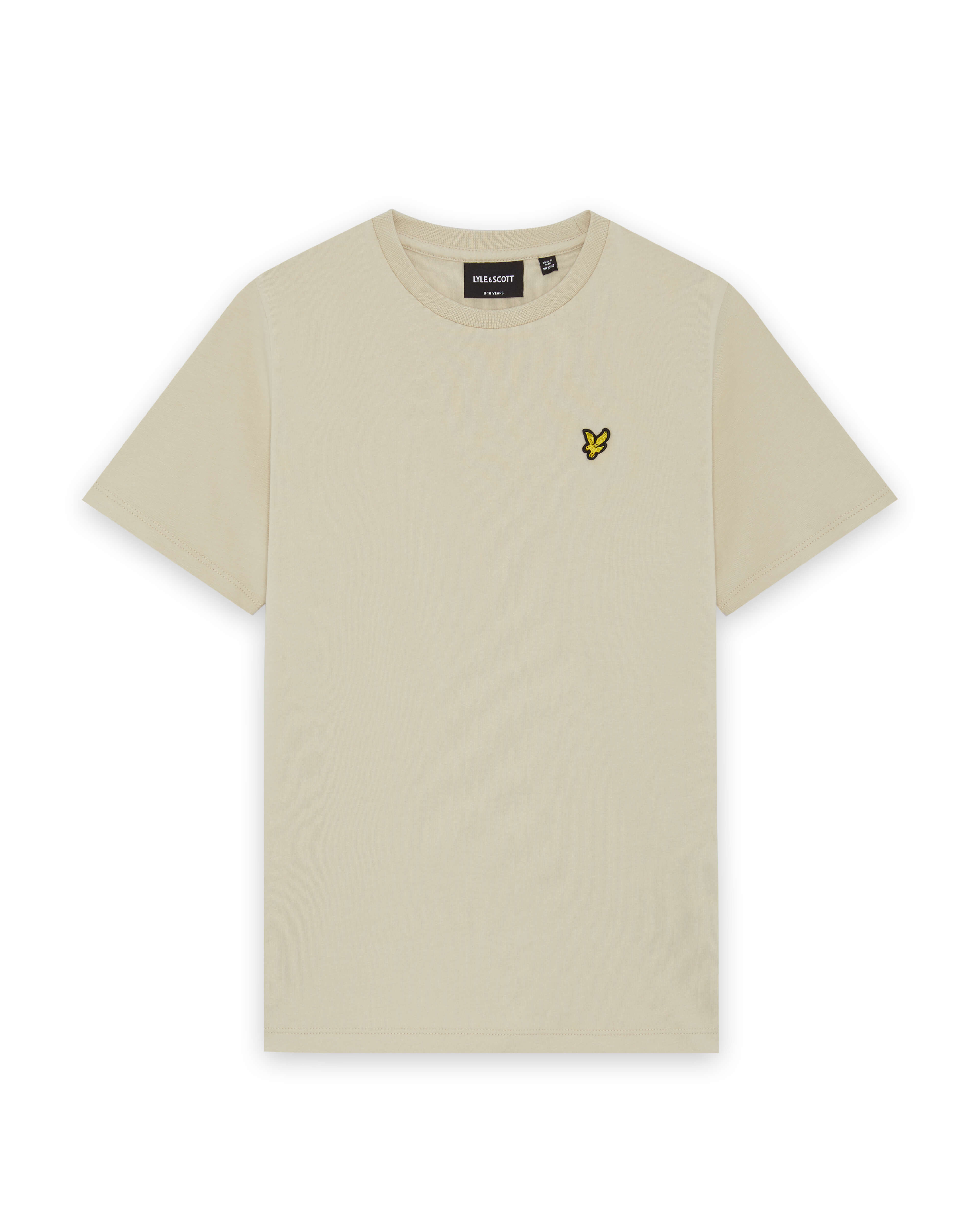 Jongens Plain T-shirt van Lyle & Scott in de kleur Wheat in maat 170-176.