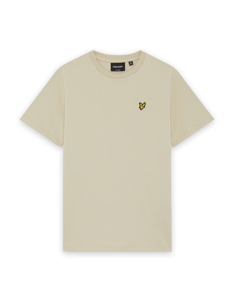 Jongens Plain T-shirt van Lyle & Scott in de kleur Wheat in maat 170-176.