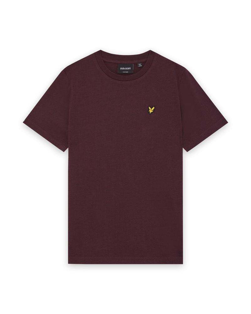 Jongens Plain T-shirt van Lyle & Scott in de kleur Z562 Burgundy in maat 170-176.