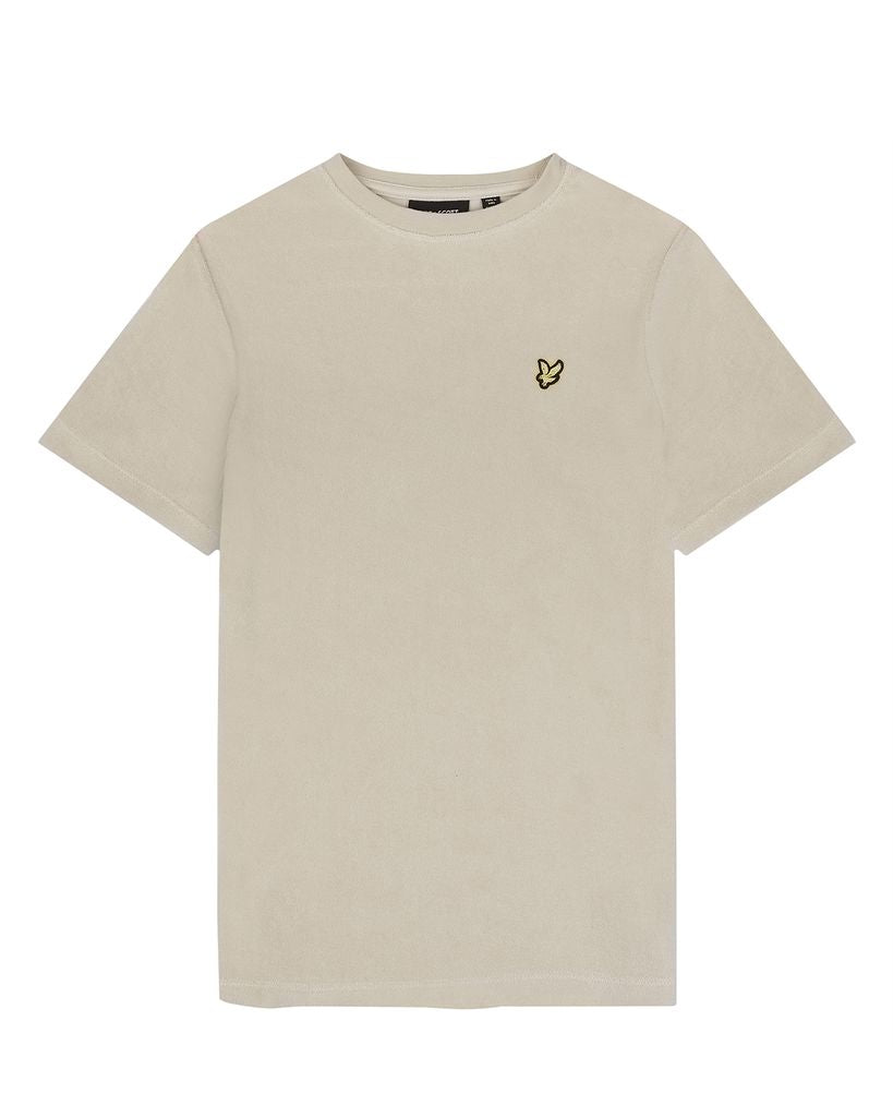 Jongens Towelling T-shirt van Lyle & Scott in de kleur Cove in maat 170-176.