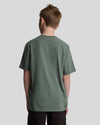 Jongens Linen T-shirt van Lyle & Scott in de kleur X583 Green Mercurial in maat 170-176.